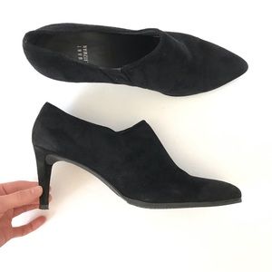 Stuart Weitzman Suede Black Leather Booties Heels